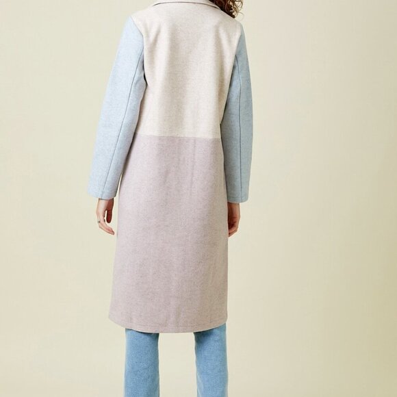 MYSTREE COLOR BLOCK LONG COAT - Picture 4 of 5